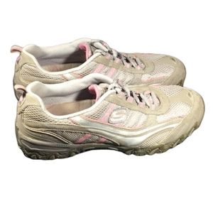 Skechers Pink and Gray Lace Up Tennis Shoes
